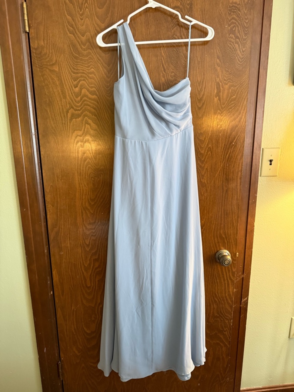Birdy Grey “Kira Dress” One-Shoulder Dusty Blue Bridesmaid Gown - Picture 4 of 4